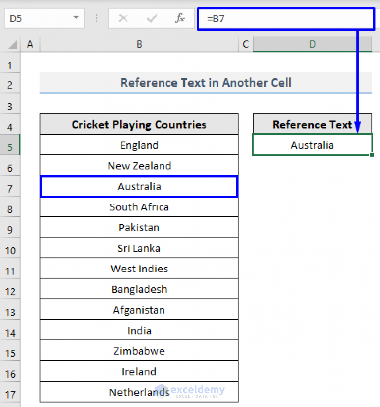 How To Reference Text In Another Cell In Excel 14 Ways ExcelDemy