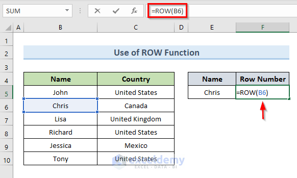 How To Return Row Number Of A Cell Match In Excel 7 Methods 