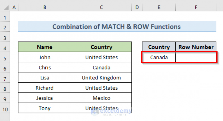 how-to-return-row-number-of-a-cell-match-in-excel-7-methods