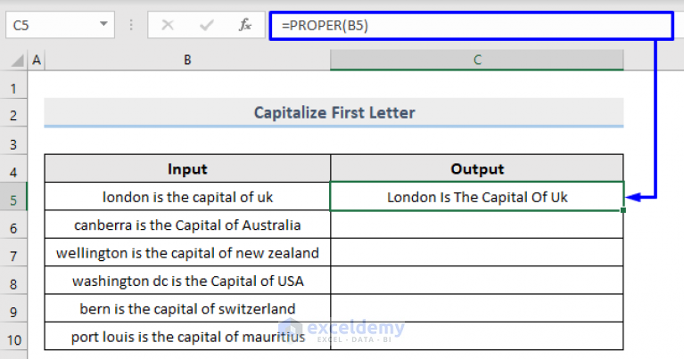 how-to-format-text-to-capitalize-first-letter-in-excel-10-ways