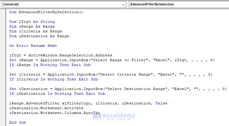 VBA To Copy Data To Another Sheet With Advanced Filter In Excel