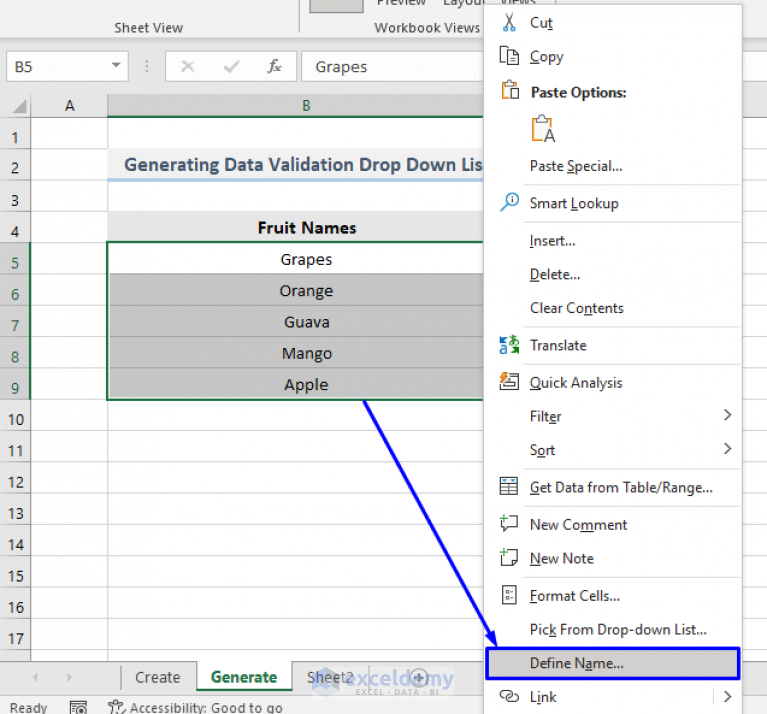 Data Validation Drop Down List With VBA In Excel (7 Applications)