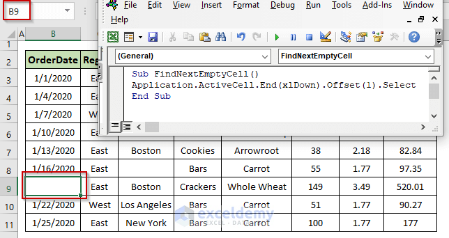 Excel VBA Find The Next Empty Cell In Range 4 Examples ExcelDemy