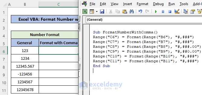 Excel VBA Format Number With Comma 2 Examples ExcelDemy