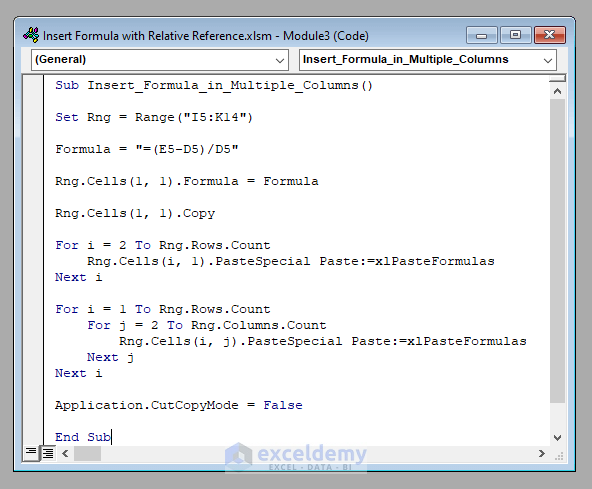 Excel VBA Insert Formula With Relative Reference All Possible Ways 