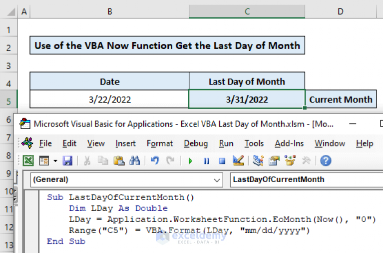 how-to-get-the-last-day-of-month-using-vba-in-excel-3-methods