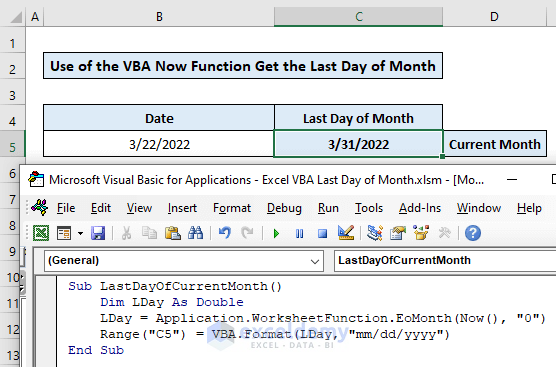 How To Get The Last Day Of Month Using VBA In Excel 3 Methods 