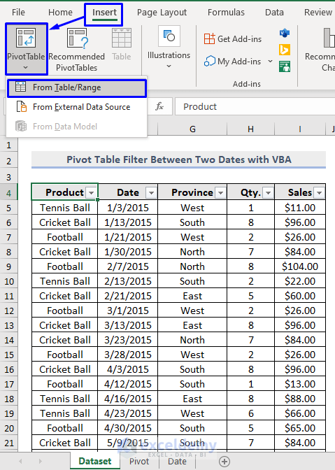 Excel VBA Pivot Table To Filter Between Two Dates ExcelDemy