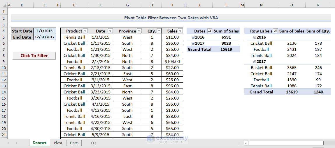 Excel VBA Pivot Table To Filter Between Two Dates ExcelDemy