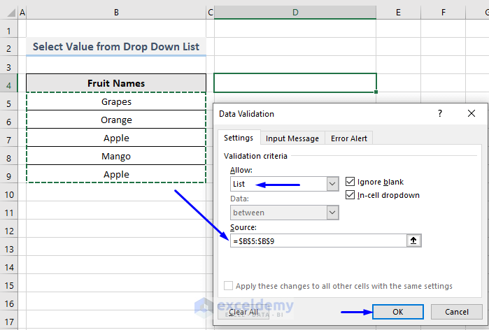 VBA To Select Value From Drop Down List In Excel 2 Methods 