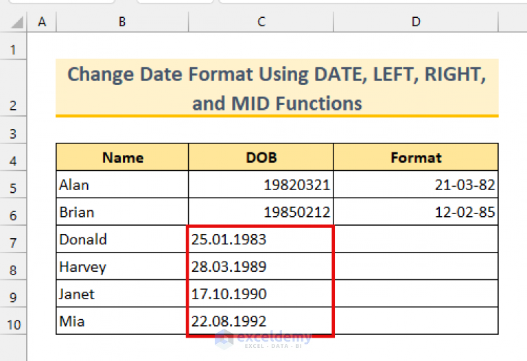 how-to-use-formula-to-change-date-format-in-excel-5-methods