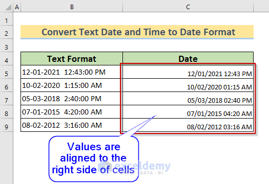 How To Convert Text Date And Time To Date Format In Excel 7 Easy Ways 