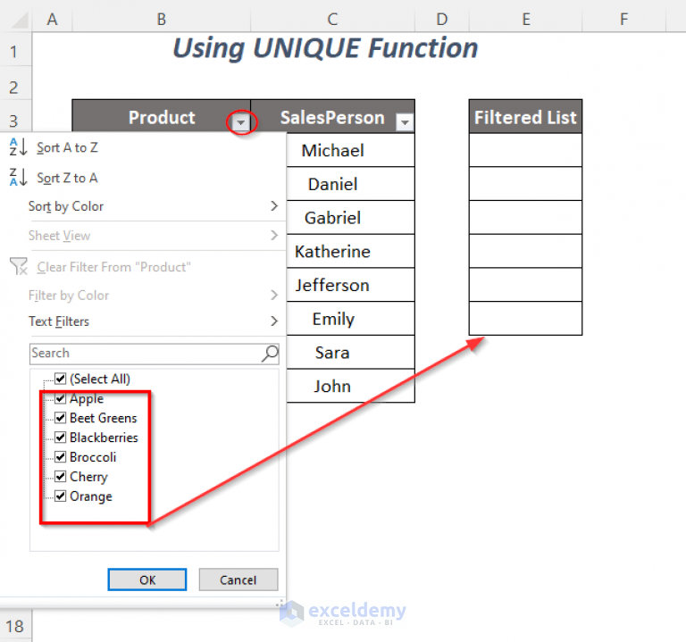 how-to-copy-filter-drop-down-list-in-excel-5-ways-exceldemy