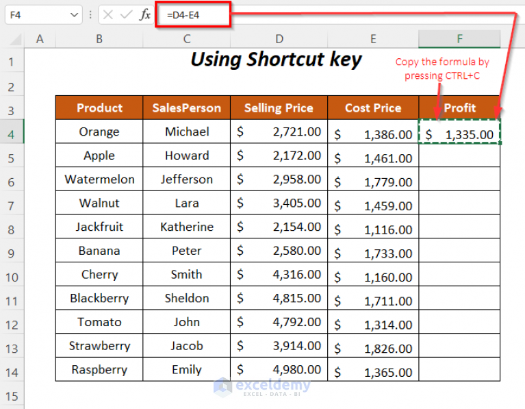 How to Copy Formula in Excel without Dragging (10 Ways) - ExcelDemy