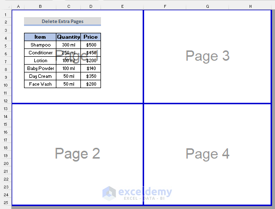 How To Delete Extra Pages In Excel 4 Methods ExcelDemy