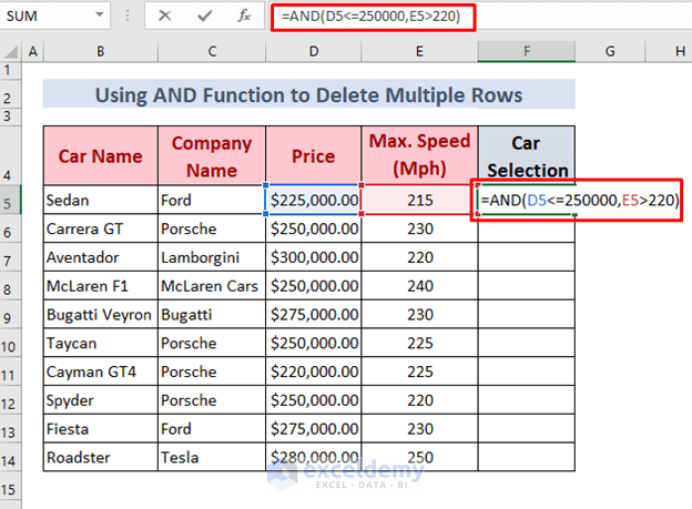  How To Delete Multiple Rows In Excel Using Formula 