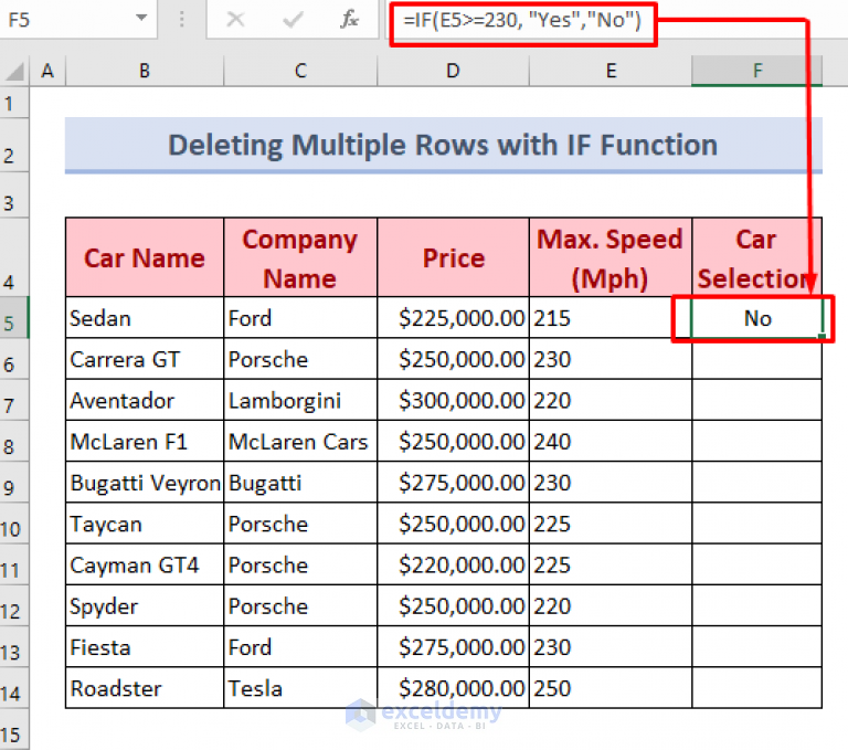 How To Delete Multiple Rows In Excel Using Formula 5 Methods 1085