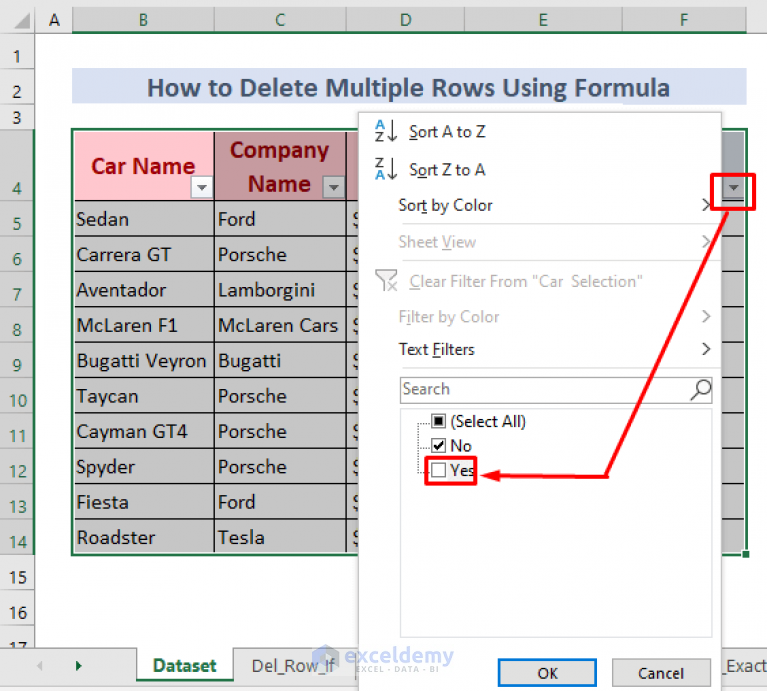 How To Delete Multiple Rows In Excel Using Formula 5 Methods 