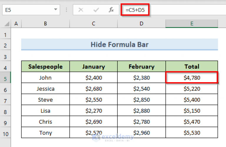 How To Hide Formula In Excel Without Protecting Sheet 2 Methods 8857