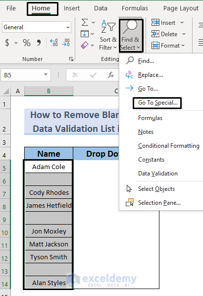 How To Remove Blanks From Data Validation List In Excel 5 Methods 