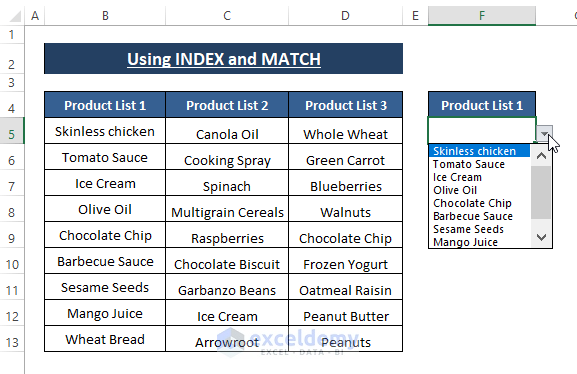 Multilevel Dependent Drop Down List Excel