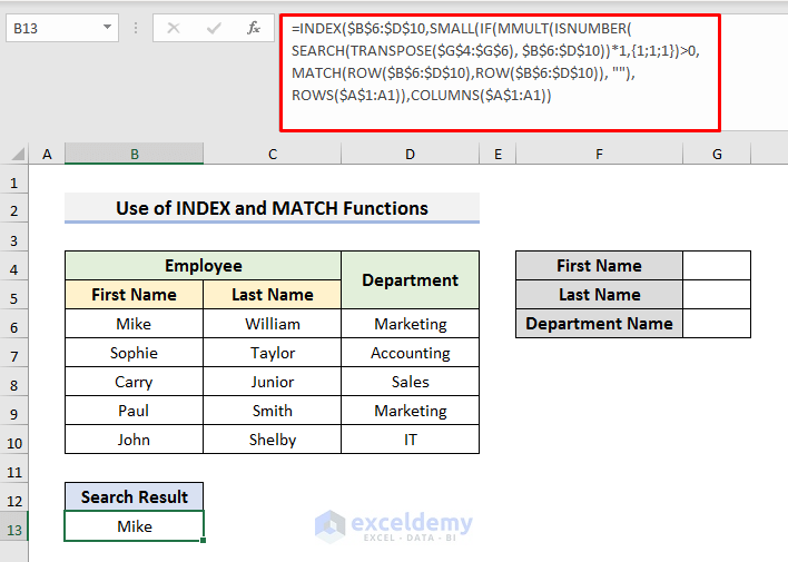 INDEX MATCH With Multiple Criteria For Partial Text In Excel 2 Ways 