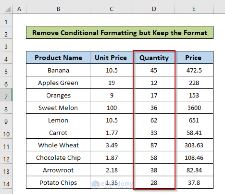 How To Remove Conditional Formatting But Keep The Format In Excel 9273