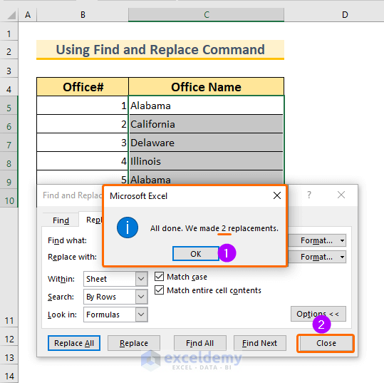 How To Find And Replace Multiple Words At Once In Excel 7 Methods 