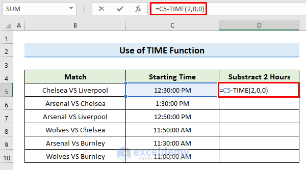 How To Subtract Hours From Time In Excel 2 Easy Ways Exceldemy 2193