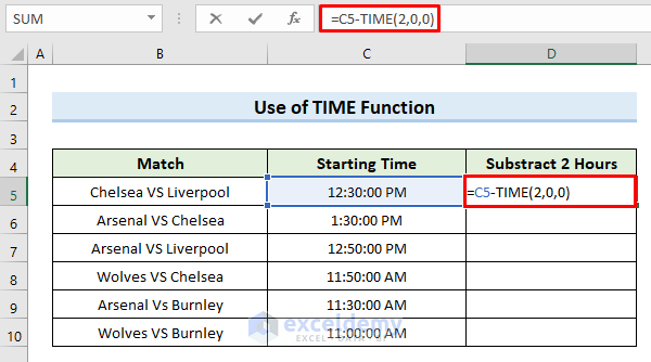 How To Subtract Hours From Time In Excel 2 Easy Ways ExcelDemy