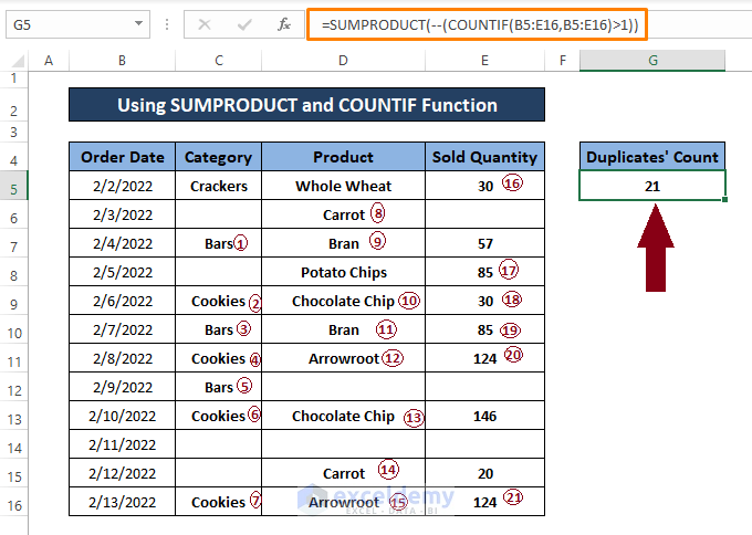 Excel Count Duplicates In Order