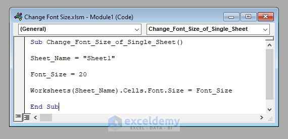 How To Change Font Size Of The Whole Sheet With Excel VBA ExcelDemy