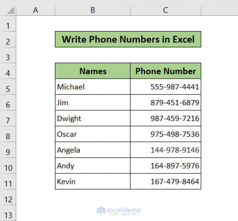 how-to-write-phone-number-in-excel-every-possible-way-exceldemy