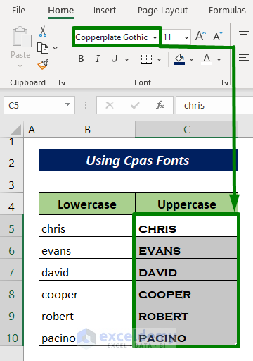 How To Change Lowercase To Uppercase In Excel Without Formula