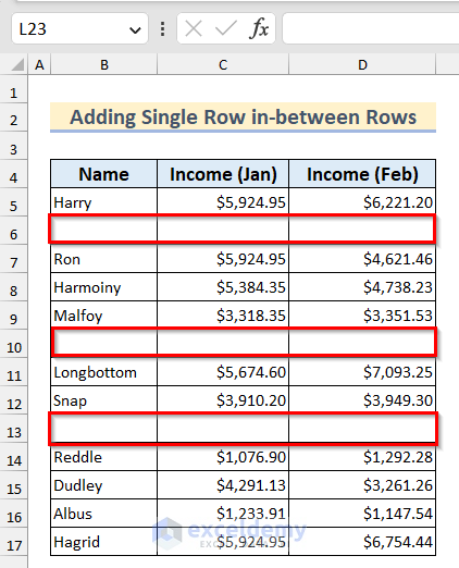 How To Add Multiple Rows And Columns In Excel (4 Examples)