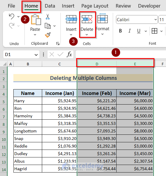 How to Add Multiple Rows and Columns in Excel (4 Examples)