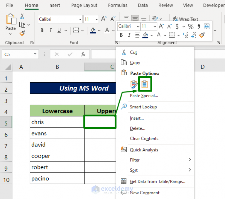 How To Change Uppercase To Lowercase In Excel Without Formula