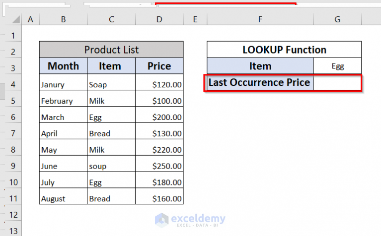 How To Find Last Occurrence Of A Value In A Column In Excel 5 Methods 7081