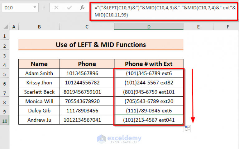 How To Format Phone Number With Extension In Excel 3 Easy Ways 