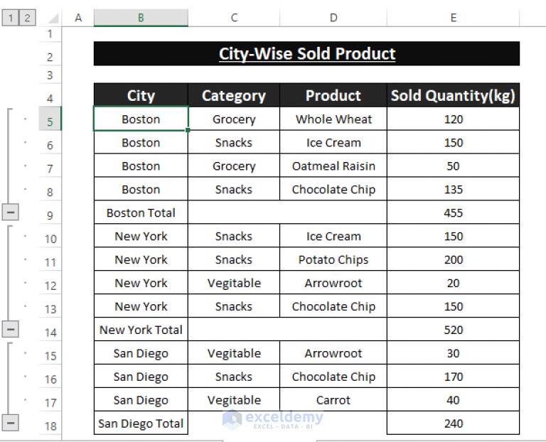 how-to-group-rows-with-same-value-in-excel-6-useful-ways