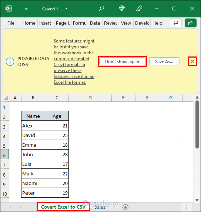 Convert Excel to Comma Delimited CSV File (2 Easy Ways)