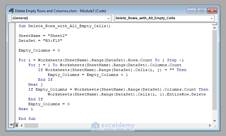 How To Delete Empty Rows And Columns In Excel VBA 4 Methods 