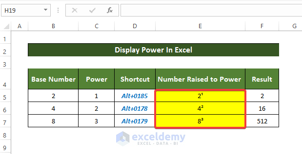 how-to-display-power-in-excel-6-ways-exceldemy