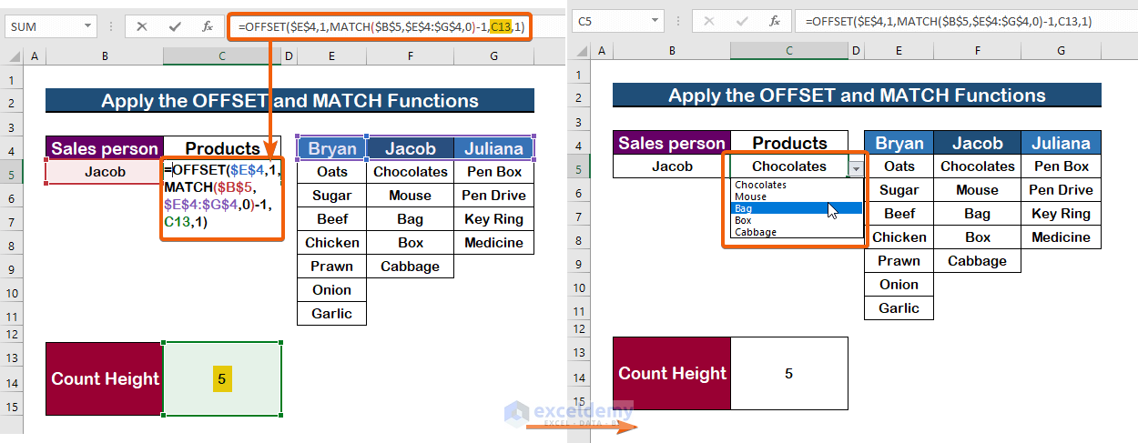 how-to-change-drop-down-list-based-on-cell-value-in-excel-2-ways