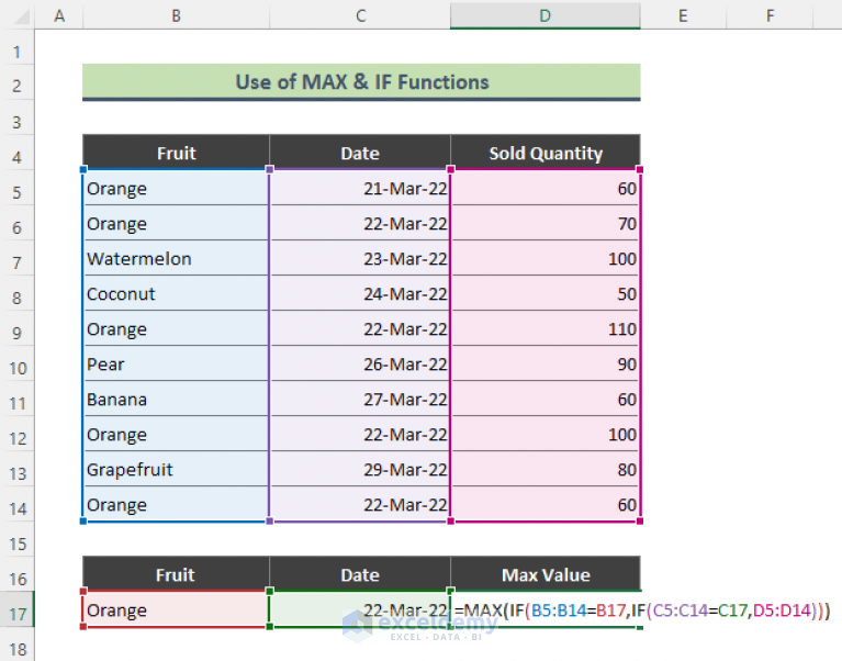 how-to-find-max-value-in-range-with-excel-formula-5-easy-methods