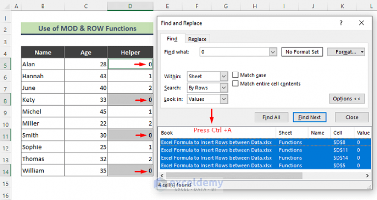Excel Formula To Insert Rows Between Data 2 Simple Examples 0654