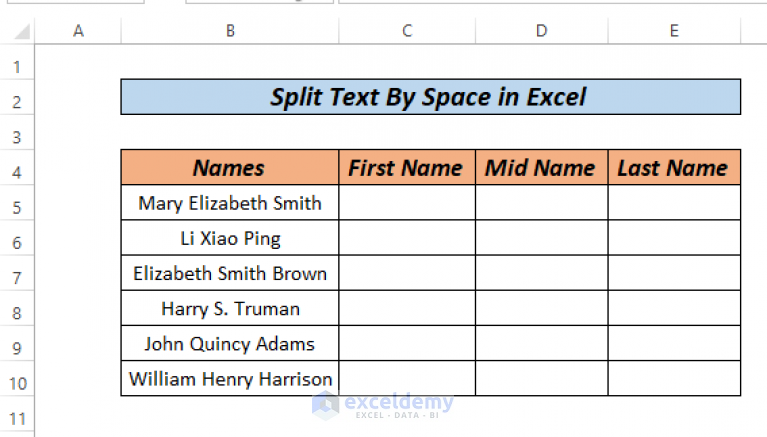 Separate Text By Space In Excel Formula