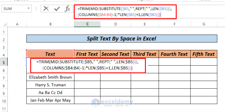 how-to-split-text-by-space-with-formula-in-excel-5-ways-exceldemy