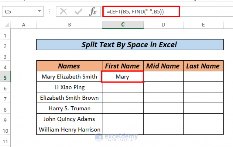 how-to-split-text-by-space-with-formula-in-excel-5-ways-exceldemy