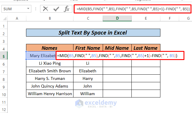 How To Split Text In One Cell In Excel Using Formula Printable Templates